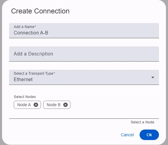 Create Connection Dialog