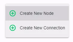 Create node and connection menu