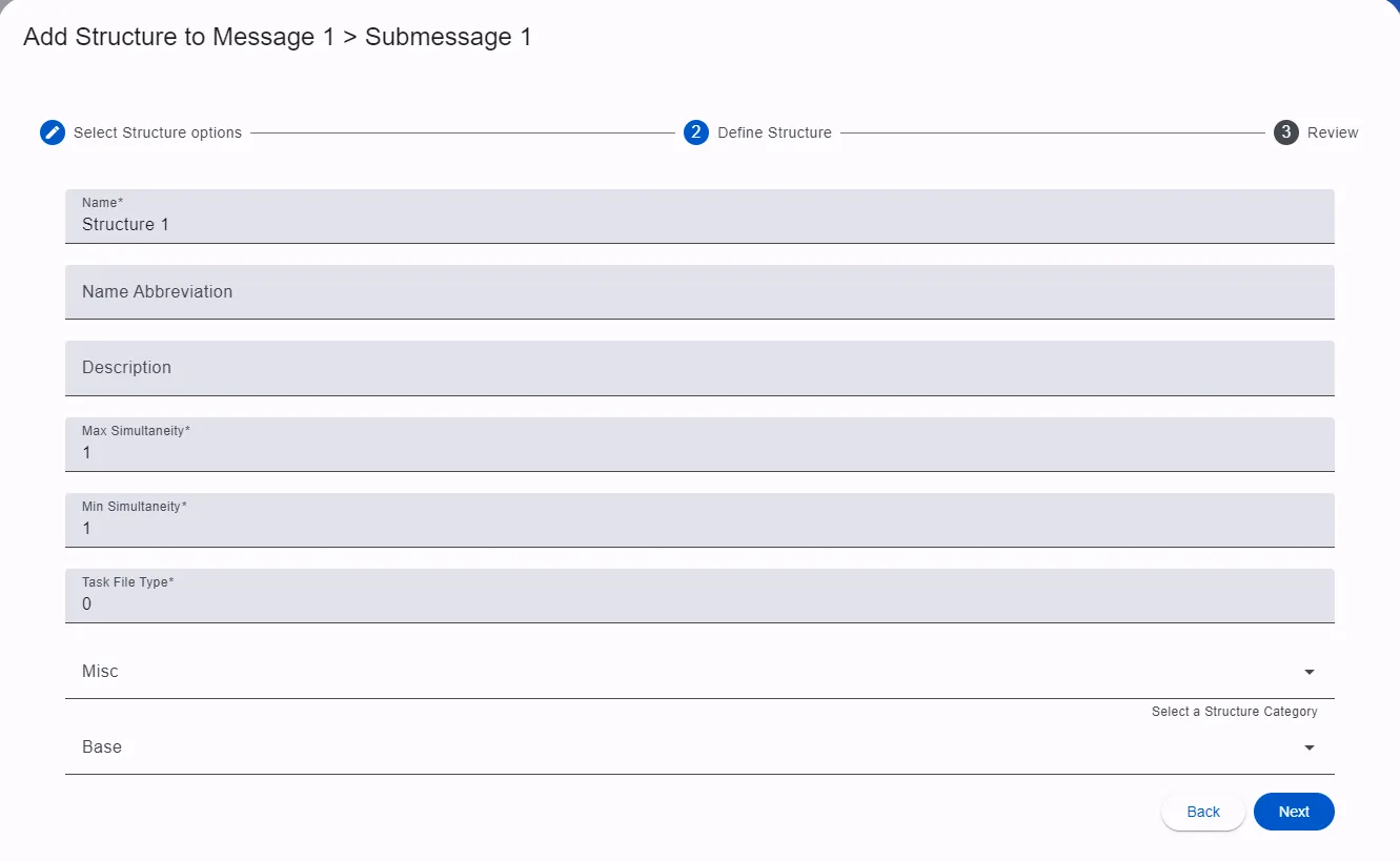 Create Structure Dialog