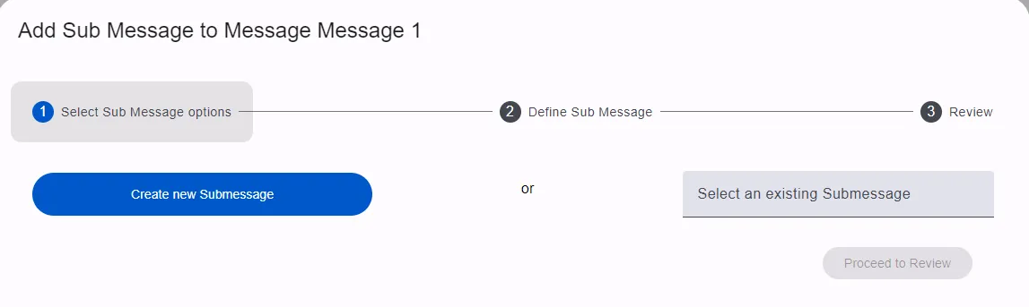 Create Submessage Dialog