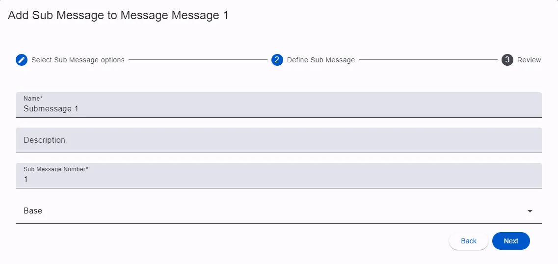 Create Submessage Dialog